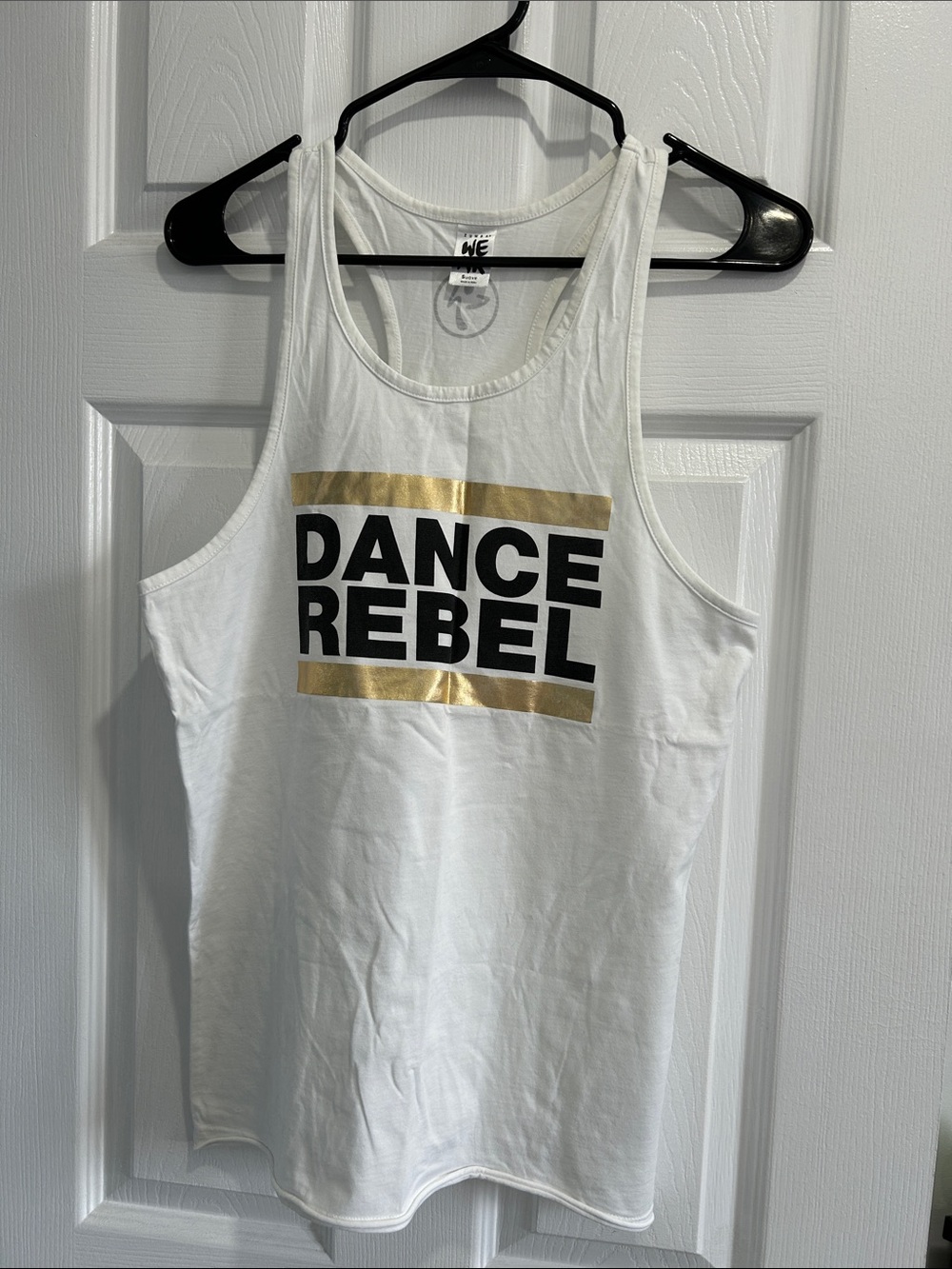 Zumba Fitness White Racerback Tank with Black Logo